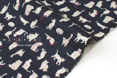 Japanese Fabric Nyan Cat Brushed Cotton - dark navy - 50cm