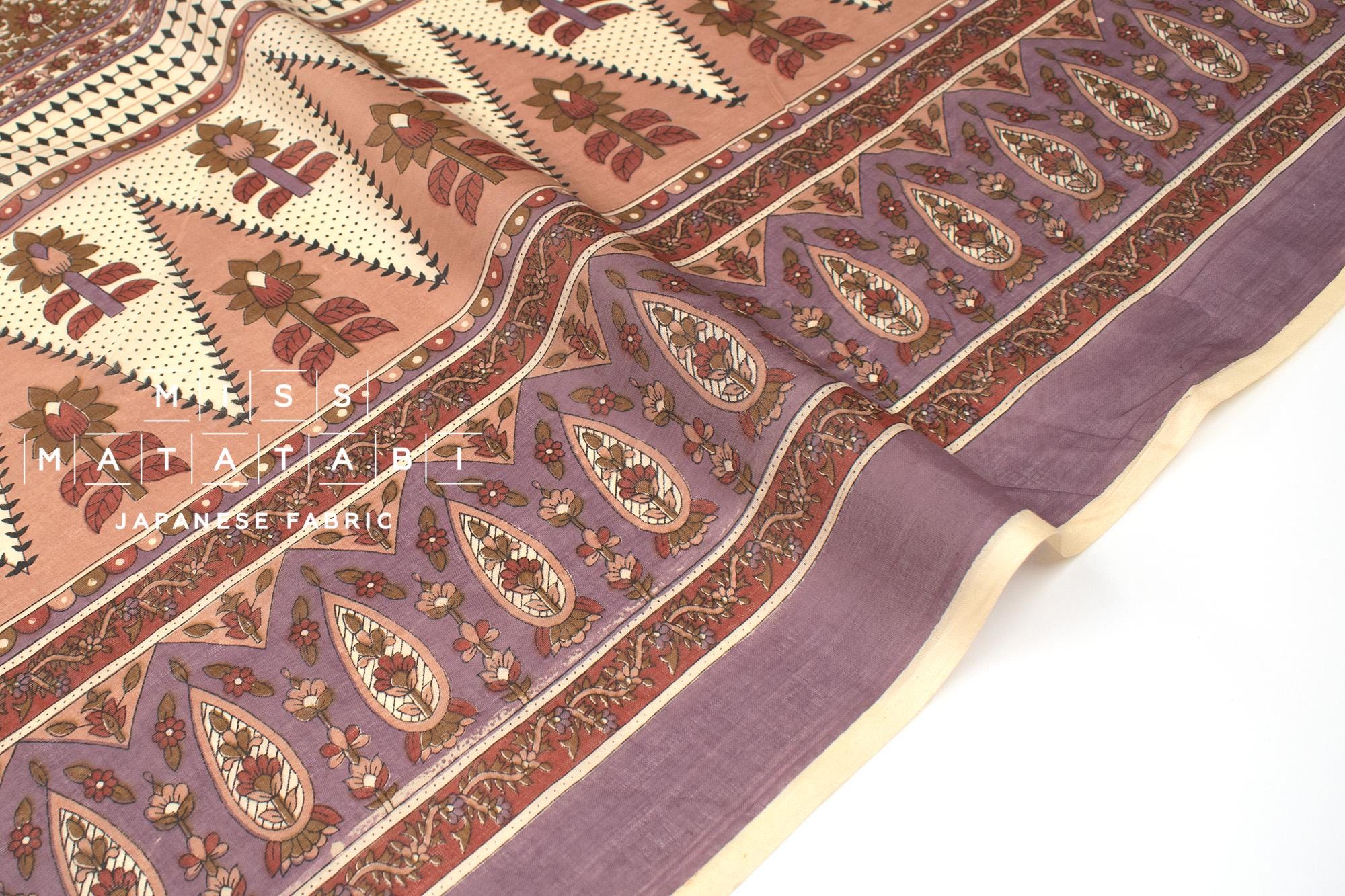 Hand Printed Indian Cotton Voile - A3 - 50cm