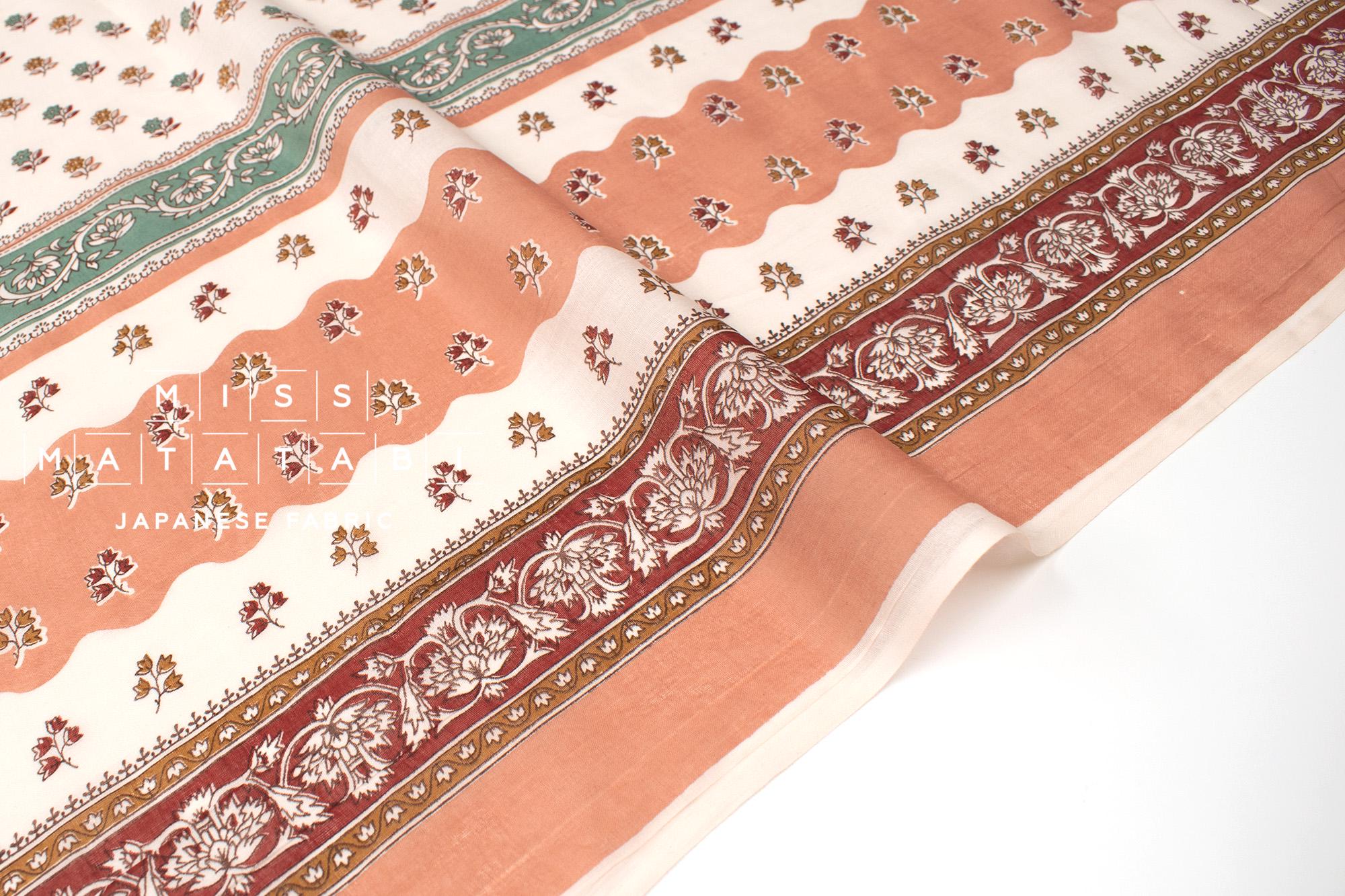 Hand Printed Indian Cotton Voile - B1 - 50cm