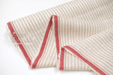 DEADSTOCK Japanese Fabric Yarn-dyed 100% Linen Stripes with Red Selvedge - 50cm