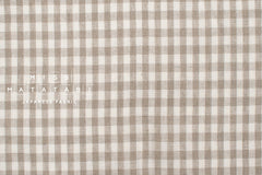 DEADSTOCK Japanese Fabric Yarn-dyed 100% Linen Small Check with Red Selvedge - 50cm