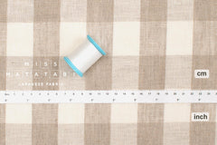 DEADSTOCK Japanese Fabric Yarn-dyed 100% Linen Large Check with Red Selvedge - 50cm