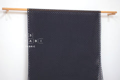 Japanese Embroidered Cotton Lace Fabric - dark navy - 50cm