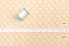 Japanese Embroidered Cotton Lace Fabric - buttercream - 50cm