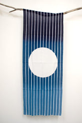 Shokunin Collection Hand-printed Chusen Japanese Tenugui Fabric - Echappées Bleues - Quiétude - panel