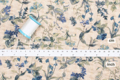 Japanese Fabric Cotton Linen Ripple Nature - blue - 50cm