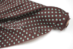 DEADSTOCK Japanese Fabric Dotty Ripple - chocolate mint - 50cm