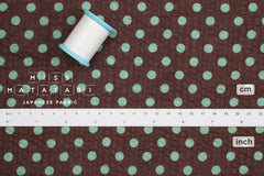 DEADSTOCK Japanese Fabric Dotty Ripple - chocolate mint - 50cm