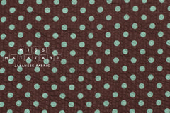 DEADSTOCK Japanese Fabric Dotty Ripple - chocolate mint - 50cm