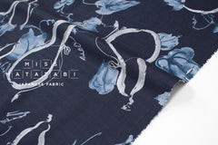 DEADSTOCK Japanese Fabric Hyotan - navy blue - 50cm