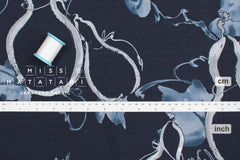 DEADSTOCK Japanese Fabric Hyotan - navy blue - 50cm