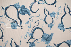 DEADSTOCK Japanese Fabric Hyotan - greige, blue - 50cm