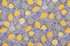 DEADSTOCK Japanese Fabric Lemons - lavender haze - 50cm