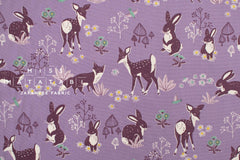 DEADSTOCK Japanese Fabric Woodland Creatures II - lilac - 50cm