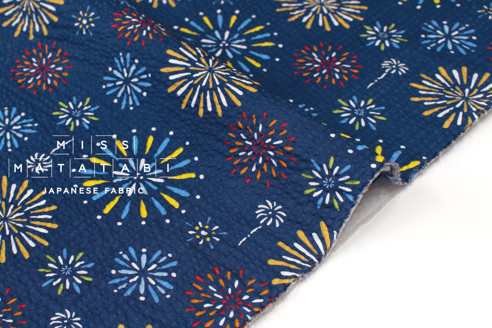 Japanese Fabric Hanabi Ripple - blue - 50cm