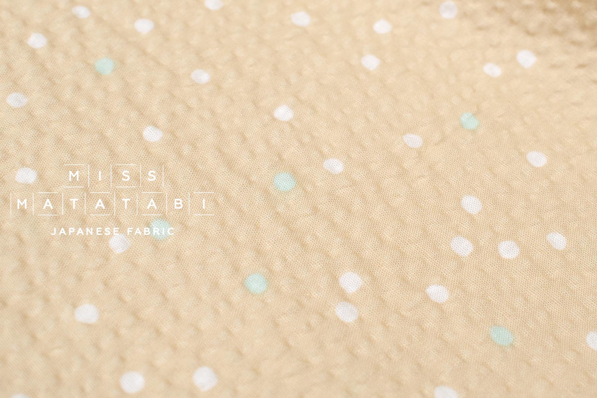 Japanese Fabric Multi Dots Ripple - sand - 50cm