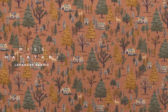 Japanese Fabric Sleepy Mountain Brushed Cotton - terracotta - 50cm