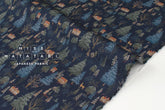 Japanese Fabric Sleepy Mountain Brushed Cotton - navy blue - 50cm