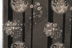 Japanese Fabric Yarn Dyed Woven Flowing River Jacquard - black, latte - 50cm