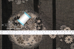 Japanese Fabric Yarn Dyed Woven Flowing River Jacquard - black, latte - 50cm