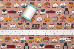 Japanese Fabric Everycat - pink - 50cm
