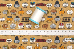 Japanese Fabric Everycat - mustard - 50cm