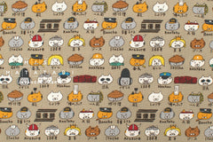 Japanese Fabric Everycat - taupe - 50cm