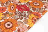 Japanese Fabric Sopo Retro Vintage Flowers - orange, red - 50cm