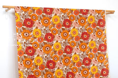 Japanese Fabric Sopo Retro Vintage Flowers - orange, red - 50cm