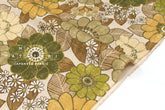 Japanese Fabric Sopo Retro Vintage Flowers - olive green - 50cm