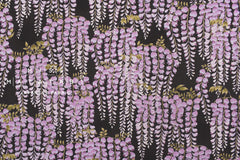 Japanese Fabric Fuji Wisteria Watercolor - black - 50cm