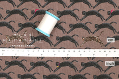 Japanese Fabric Neko Seigaiha Linen Blend - chocolate - 50cm