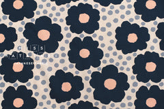Japanese Fabric Pop Floral - blue - 50cm