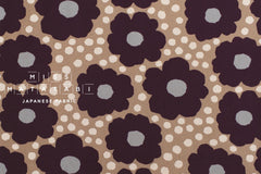 Japanese Fabric Pop Floral - purple, grey - 50cm
