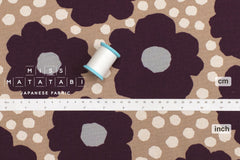 Japanese Fabric Pop Floral - purple, grey - 50cm
