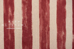 DEADSTOCK Japanese Fabric Mattina Di Vacanza Brushed Stripes - rust red - 50cm