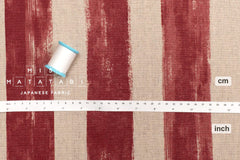 DEADSTOCK Japanese Fabric Mattina Di Vacanza Brushed Stripes - rust red - 50cm