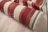 DEADSTOCK Japanese Fabric Mattina Di Vacanza Brushed Stripes - rust red - 50cm