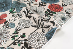 DEADSTOCK Japanese Fabric Mattina Di Vacanza Isla Floral II - A - 50cm