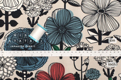 DEADSTOCK Japanese Fabric Mattina Di Vacanza Isla Floral II - A - 50cm