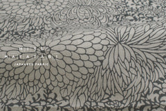 Shokunin Collection Hand-printed Chusen Japanese Tenugui Fabric - Kasane Kiku 16 grey - panel