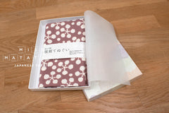 Shokunin Collection Hand-printed Chusen Japanese Tenugui Fabric - Plum Blossom Crest 18 dusty pink - panel