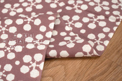 Shokunin Collection Hand-printed Chusen Japanese Tenugui Fabric - Plum Blossom Crest 18 dusty pink - panel