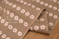 Shokunin Collection Hand-printed Chusen Japanese Tenugui Fabric - Dianthis 19 mocha, pink - panel