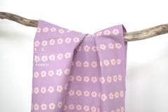 Shokunin Collection Hand-printed Chusen Japanese Tenugui Fabric - Dianthis 20 wisteria - panel