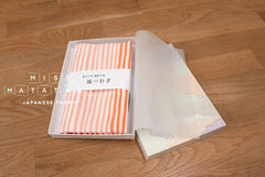 Shokunin Collection Hand-printed Chusen Japanese Tenugui Kazetsumugi Fabric - Ukiyo Stripes 45 sunset - panel