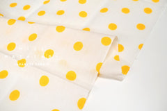 Shokunin Collection Hand-printed Chusen Japanese Tenugui Kazetsumugi Fabric - Polka Dots 47 yellow - panel