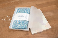 Shokunin Collection Hand-printed Chusen Japanese Tenugui Fabric - Mujina Chrysanthemum 33 blue - panel