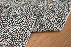 Shokunin Collection Hand-printed Chusen Japanese Tenugui Fabric - Mujina Chrysanthemum 34 black - panel