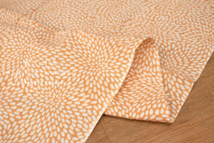 Shokunin Collection Hand-printed Chusen Japanese Tenugui Fabric - Mujina Chrysanthemum 35 mustard orange - panel